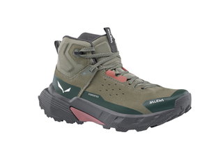 Salewa buty trekkingowe Pedroc 2 Leather MID PTX (zamsz, Speed-Hiking, wodoodporne) ciemnozielone/szare damskie