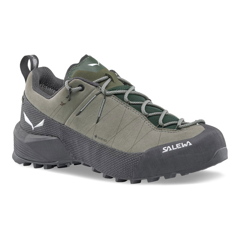 Salewa Wanderschuhe Wildfire Leather 2 GTX (Zustieg, Nubukleder, wasserdicht) grün/schwarz Damen