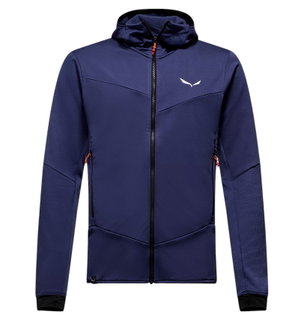 Salewa Fleece Jacket Sella Crevasse Hooded Jacket (warm, lightweight, high freedom of movement) denim blue men's