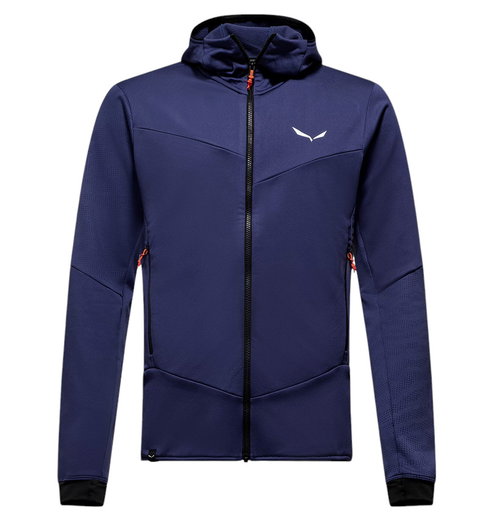 Salewa Fleecejacke Sella Crevasse Hooded Jacket (warm, leicht, hohe Bewegungsfreiheit) denimblau Herren