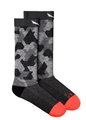 Salewa Trekkingsocke Crew Pedroc Camo Merino (leicht, atmungsaktiv) schwarz/grau Herren - 1 Paar