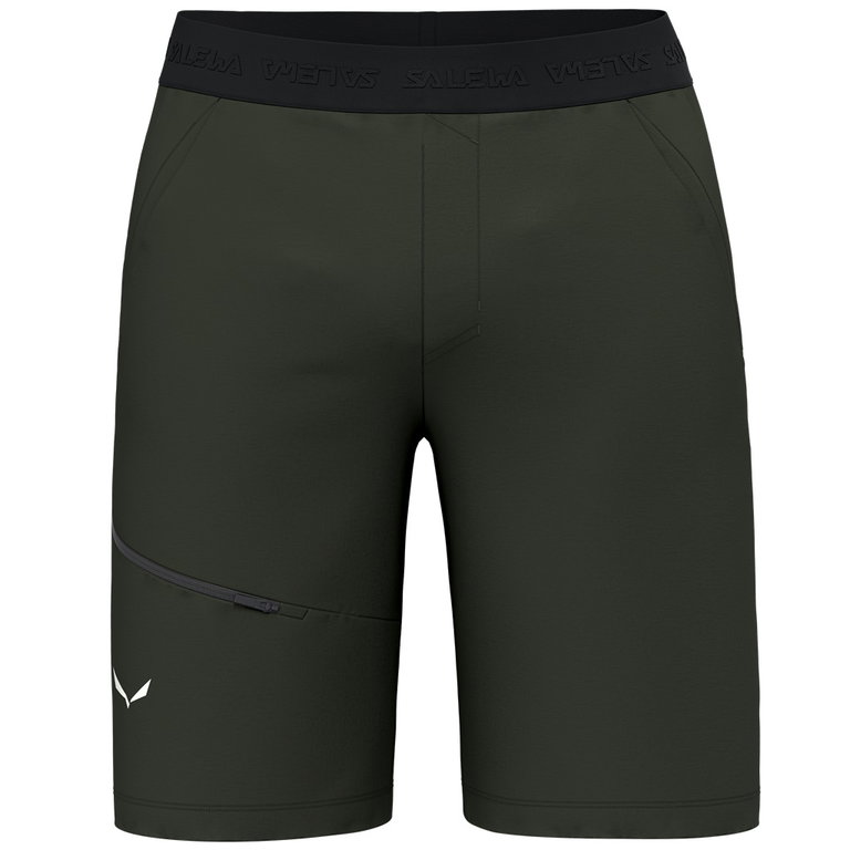 Salewa Trekking-Wanderhose Puez 4 Short (4-Wege-Stretch) kurz olivegrün Herren