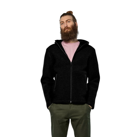 Salewa Wolljacke Fanes Sarner Full-Zip (aus alpinem Wollstrick, warm) schwarz melange Herren