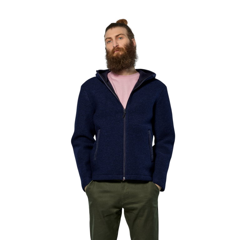 Salewa Wolljacke Fanes Sarner Full-Zip (aus alpinem Wollstrick, warm) navyblau melange Herren