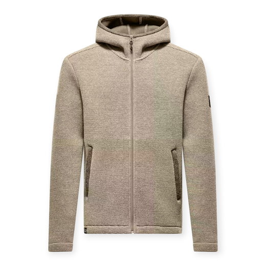 Salewa Fanes Sarner Full-Zip Wool Jacket (made from alpine wool knit, warm) desert beige men's