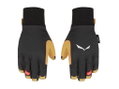 Salewa Softshellhandschuhe Ortles Dst mit Lederhandfläche - strapazierfähig, atmungsaktiv - schwarz/gelb Damen