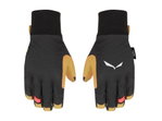 Salewa Softshellhandschuhe Ortles Dst mit Lederhandfläche - strapazierfähig, atmungsaktiv - schwarz/gelb Damen