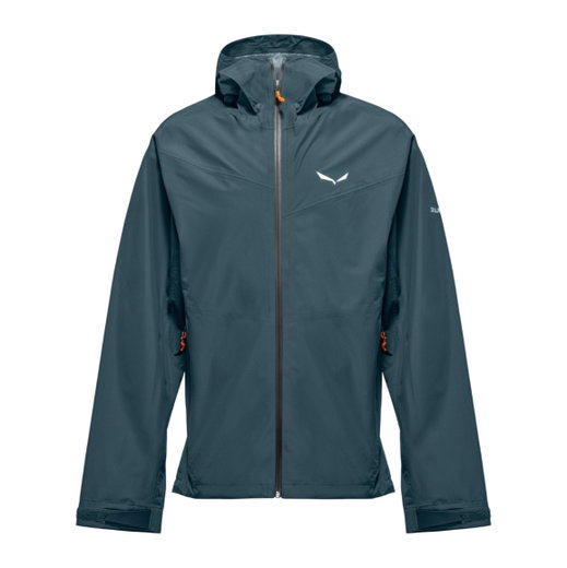 Salewa Trekking-Wanderjacke Puez Powertex (2,5-Lagen Hardshelljacke, wind- und wasserdicht) pond blau Herren