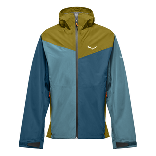 Salewa Trekking Hiking Jacket Puez Powertex (2.5-layer Hardshell Jacket, wind and waterproof) blue/olive men's