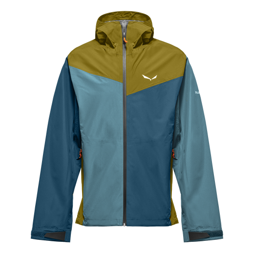 Salewa Trekking Hiking Jacket Puez Powertex (2.5-layer Hardshell Jacket, wind and waterproof) blue/olive men's