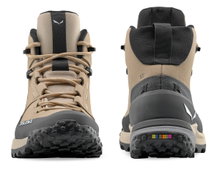 Salewa Wanderschuhe Puez Leather Mid Powertex (Trekking, Nubukleder, wasserdicht) sandbraun/onyx Damen
