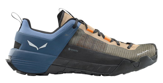 Salewa Wanderschuhe Wildfire NXT GTX (Zustieg, wasserdicht) sandbraun/blau Herren