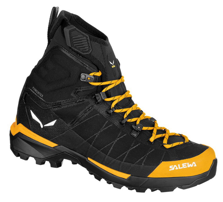 Salewa Buty Wysokogórskie Ortles Light MID Powertex (Wędrówki zimowe/Trekking, wodoodporne) czarny/złoty męskie
