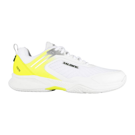 Salming Hallen-Indoorschuhe Fusion Pro Stabilität 2025 weiss/gelb Herren
