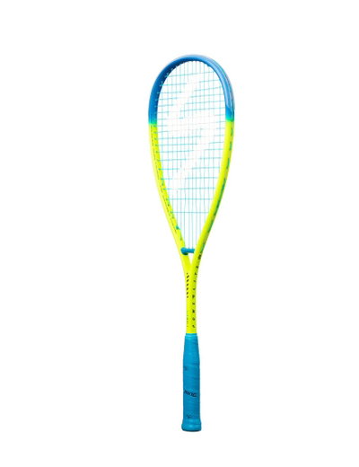 Salming Squashschläger Grit PowerLite 154g/sehr kopflastig gelb/cyan - besaitet -