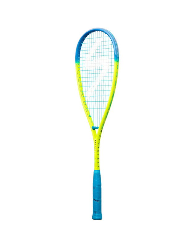 Salming Squashschläger Grit PowerLite 154g/sehr kopflastig gelb/cyan - besaitet -
