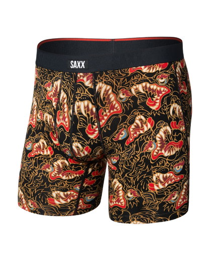SAXX Boxershorts Vibe Xtra Soft Comfort Boxer Brief Fly Drache schwarz/rot Herren - 1 Stück