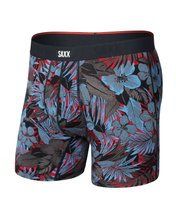 SAXX Boxershorts Vibe Xtra Soft Comfort Boxer Brief Fly Blätter blau/schwarz Herren - 1 Stück