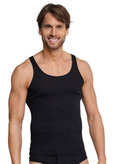 Schiesser Underwear Undershirt Original Fine Ribbed Black Men