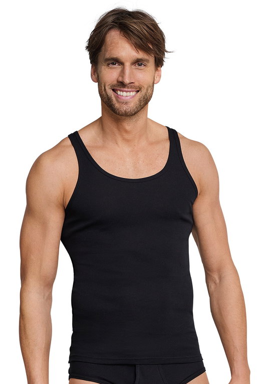 Schiesser Unterwäsche Unterhemd Original Feinripp schwarz Herren