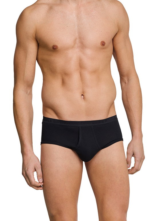 Schiesser Sports Brief Original Fine Rib with Fly Black Men