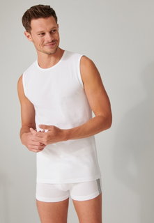 Schiesser Tank-Top 95/5 Rundhals (95% Baumwolle) Unterwäsche weiss Herren - 2er Pack