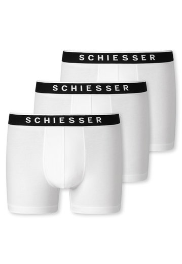 Schiesser Unterwäsche Boxershorts 95/5 Webgummibund weiss Herren - 3 Stück