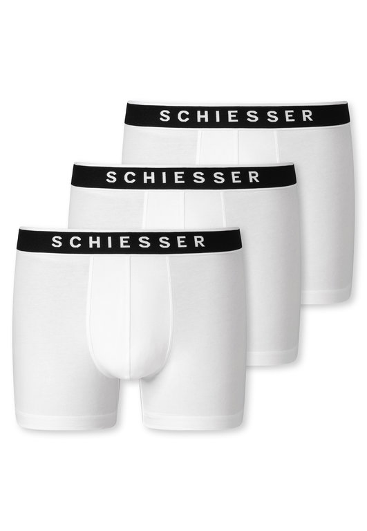 Schiesser Unterwäsche Boxershorts 95/5 Webgummibund weiss Herren - 3 Stück