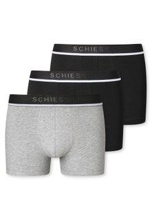Schiesser Unterwäsche Boxershorts 95/5 Webgummibund schwarz/grau meliert Herren - 3 Stück