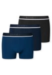 Schiesser Unterwäsche Boxershorts 95/5 Webgummibund blau/schwarz Herren - 3 Stück