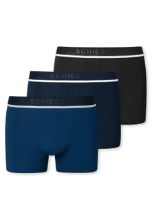 Schiesser Unterwäsche Boxershorts 95/5 Webgummibund blau/schwarz Herren - 3 Stück