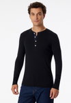Schiesser Leisure Long Sleeve Shirt Revival Karl-Heinz Black Men's