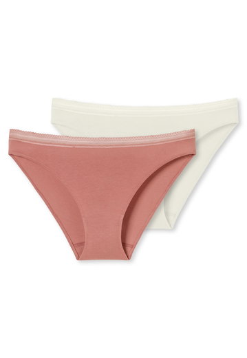 Schiesser Unterwäsche Rio-Slip Spitze Cotton Lace terracottarot/sand Damen - 2 Stück