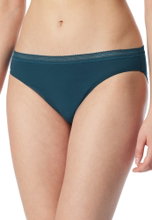 Schiesser Unterwäsche Rio-Slip Spitze Cotton Lace schwarz/petrol Damen - 2 Stück