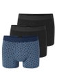 Schiesser Unterwäsche Boxershorts 95/5 Webgummibund 924 Herren-Shorts schwarz/blau Herren - 3 Stück