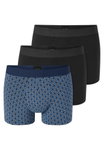 Schiesser Unterwäsche Boxershorts 95/5 Webgummibund 924 Herren-Shorts schwarz/blau Herren - 3 Stück
