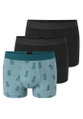 Schiesser Unterwäsche Boxershorts 95/5 Webgummibund 925 Herren-Shorts schwarz/grün Herren - 3 Stück