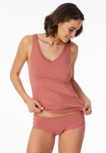 Schiesser Unterwäsche Tank-Top Trägertops Cotton Lace beige/sienarot Damen - 2er Pack