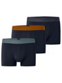 Schiesser Unterwäsche Boxershorts 95/5 Organic Cotton Webgummibund mehrfarbig dunkelblau Herren - 3 Stück