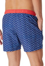 Schiesser Badehose Webware Schwimmer gemustert blau/rot Herren