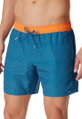 Schiesser Badehose Webware Rauten gemustert petrol/orange Herren