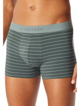 Schiesser Underwear Boxer Shorts 95/5 Woven Elastic Waistband 910 Dark Blue/Mineral Striped Men's - Pack of 3