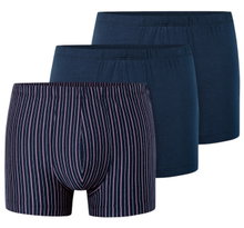 Schiesser Underwear Boxer Shorts 95/5 Organic Cotton multi-coloured dark blue/striped 922 Men's - 3 pieces