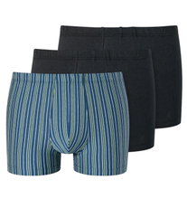 Schiesser Unterwäsche Boxershorts 95/5 Organic Cotton mehrfarbig blau/schwarz 910 Herren - 3 Stück