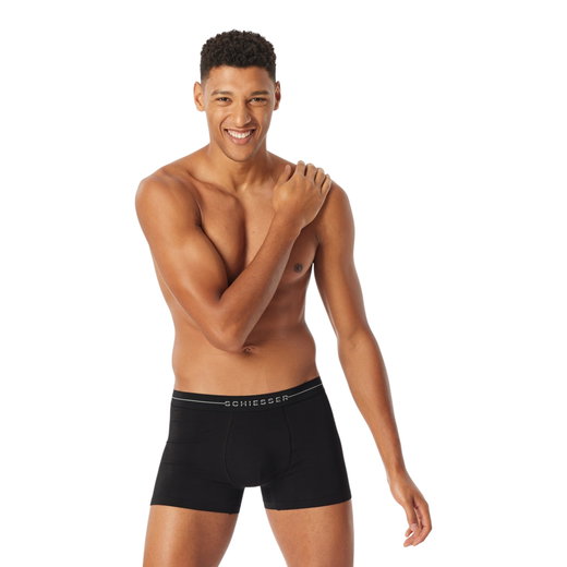Schiesser Unterwäsche Boxershorts Cotton Flex schwarz Herren - 2 Stück