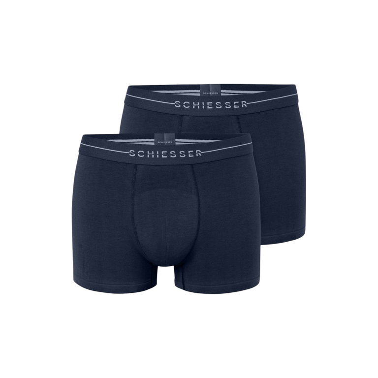 Schiesser Unterwäsche Boxershorts Cotton Flex dunkelblau Herren - 2 Stück