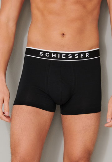 Schiesser Unterwäsche Boxershorts 95/5 Webgummibund schwarz Herren - 3 Stück