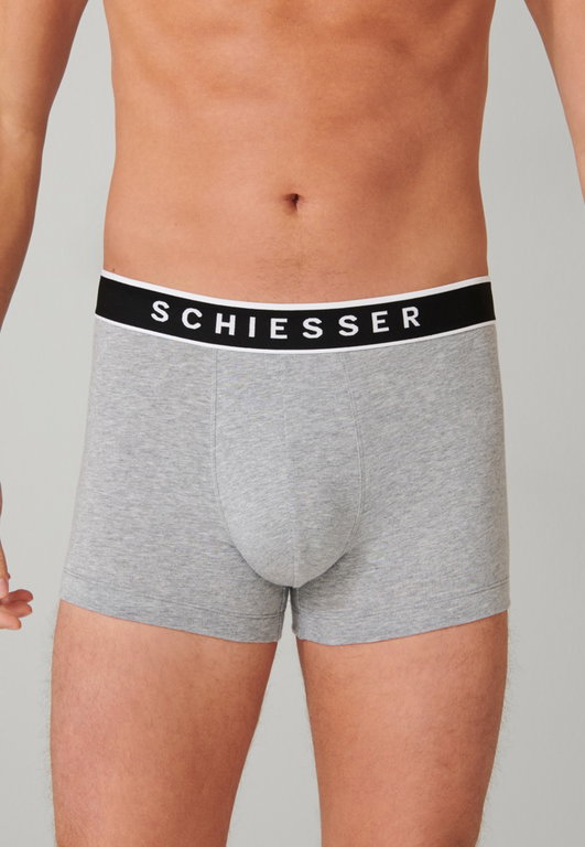 Schiesser Unterwäsche Boxershorts 95/5 Webgummibund grau Herren - 3 Stück