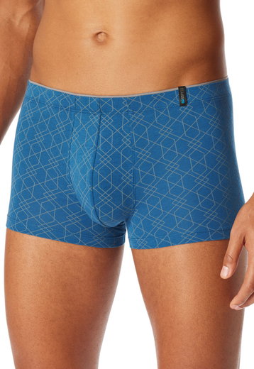 Schiesser bielizna bokserki Long Life Soft Shorts modal wzorzysty niebieski - 1 sztuka