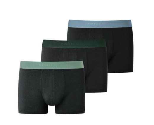 Schiesser Unterwäsche Boxershorts 95/5 Organic Cotton Webgummibund mehrfarbig schwarz Herren - 3 Stück